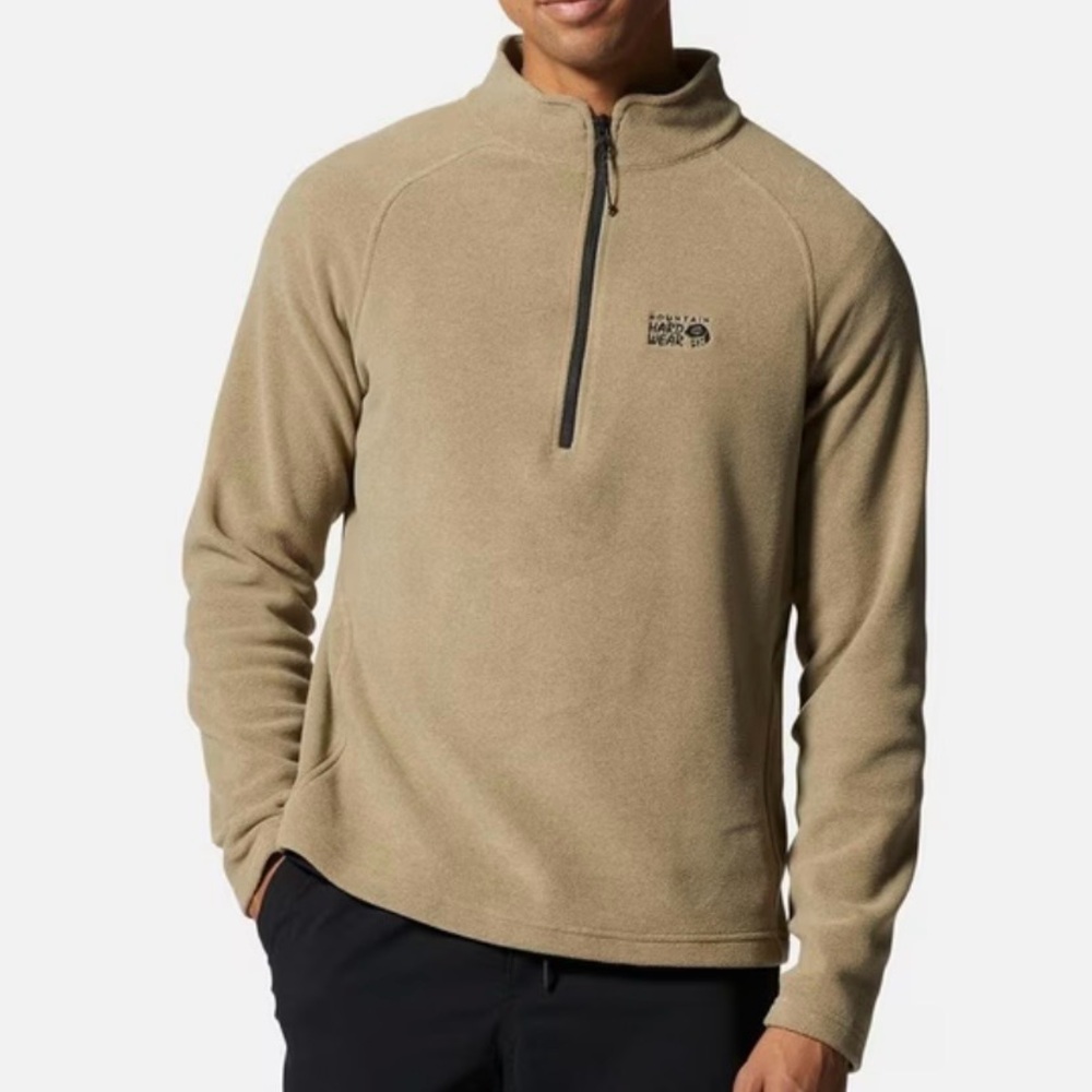 Mountain Hardware POLARTEC Microfleece 1/4 Zip Pullover Sweatshirt Jacket Tan XL